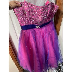 Plus Size Pink & Purple Prom Dress